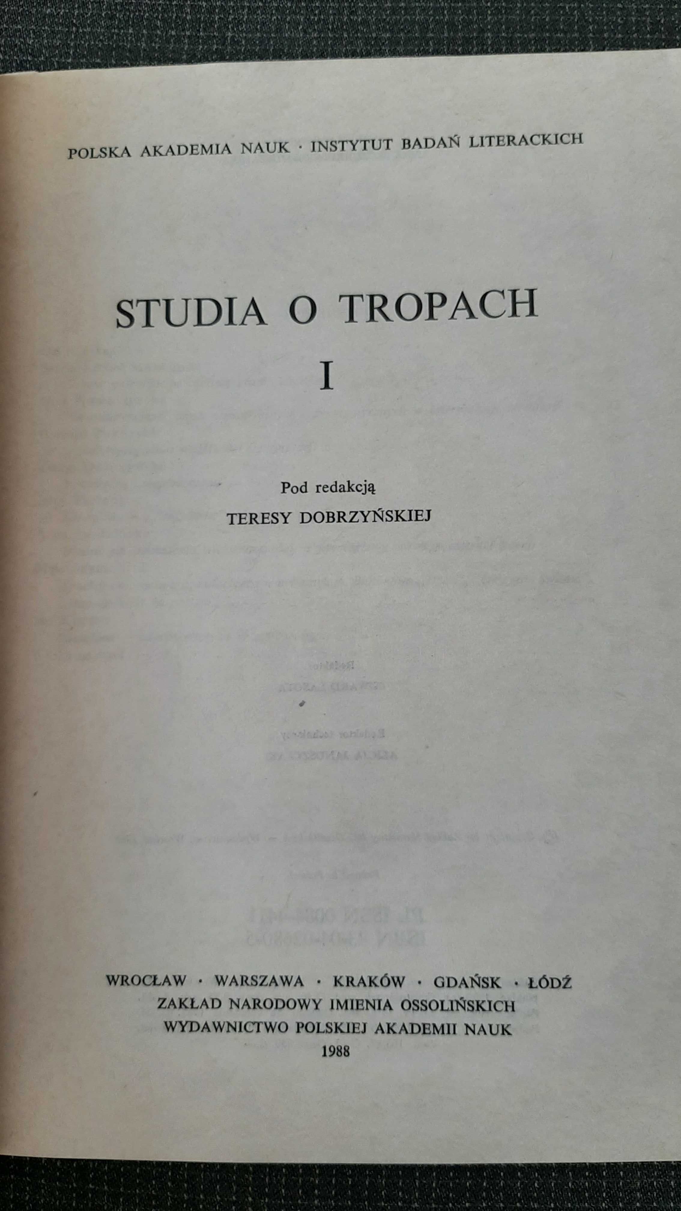 Poetyka Studia o tropach 1 T. Dobrzyńska Z dziejów form artystycznych