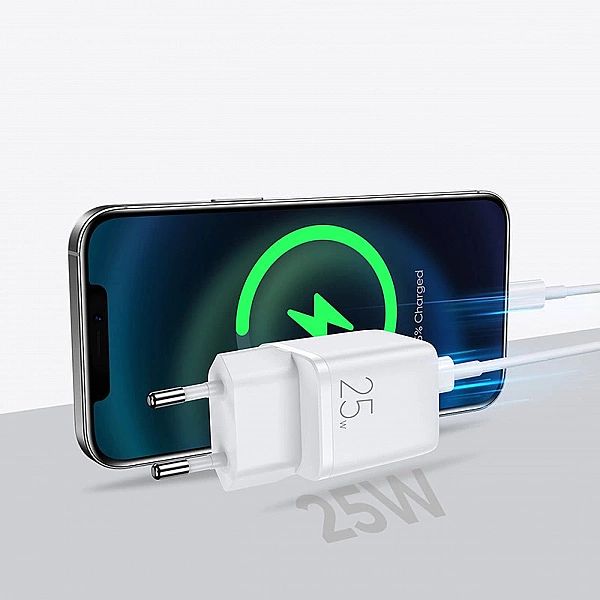 Joyroom szybka ładowarka sieciowa USB Typ C 25W 3A wtyczka EU biały (L