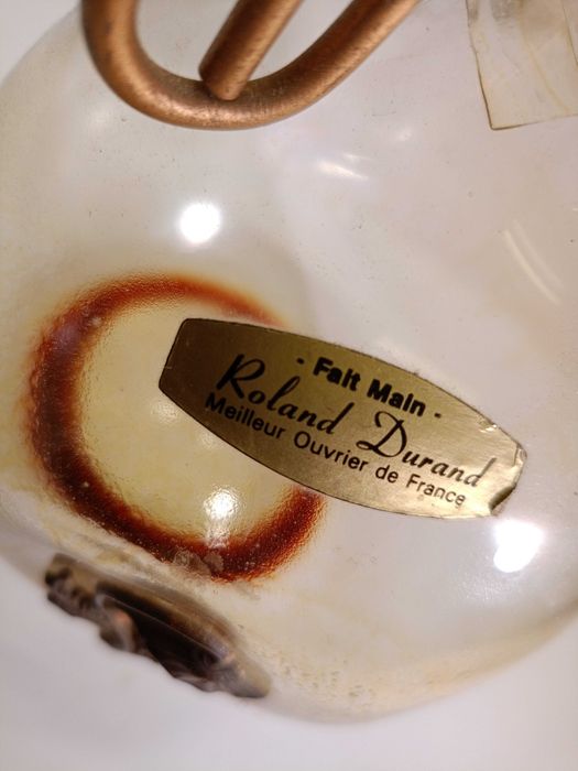 Duża stara Francuska lampa naftowa , olejowa Roland Durand