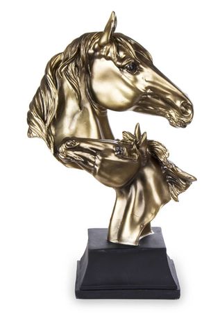 Koń konie złota dekoracyjna figurka rzeźba ozdoba na prezent