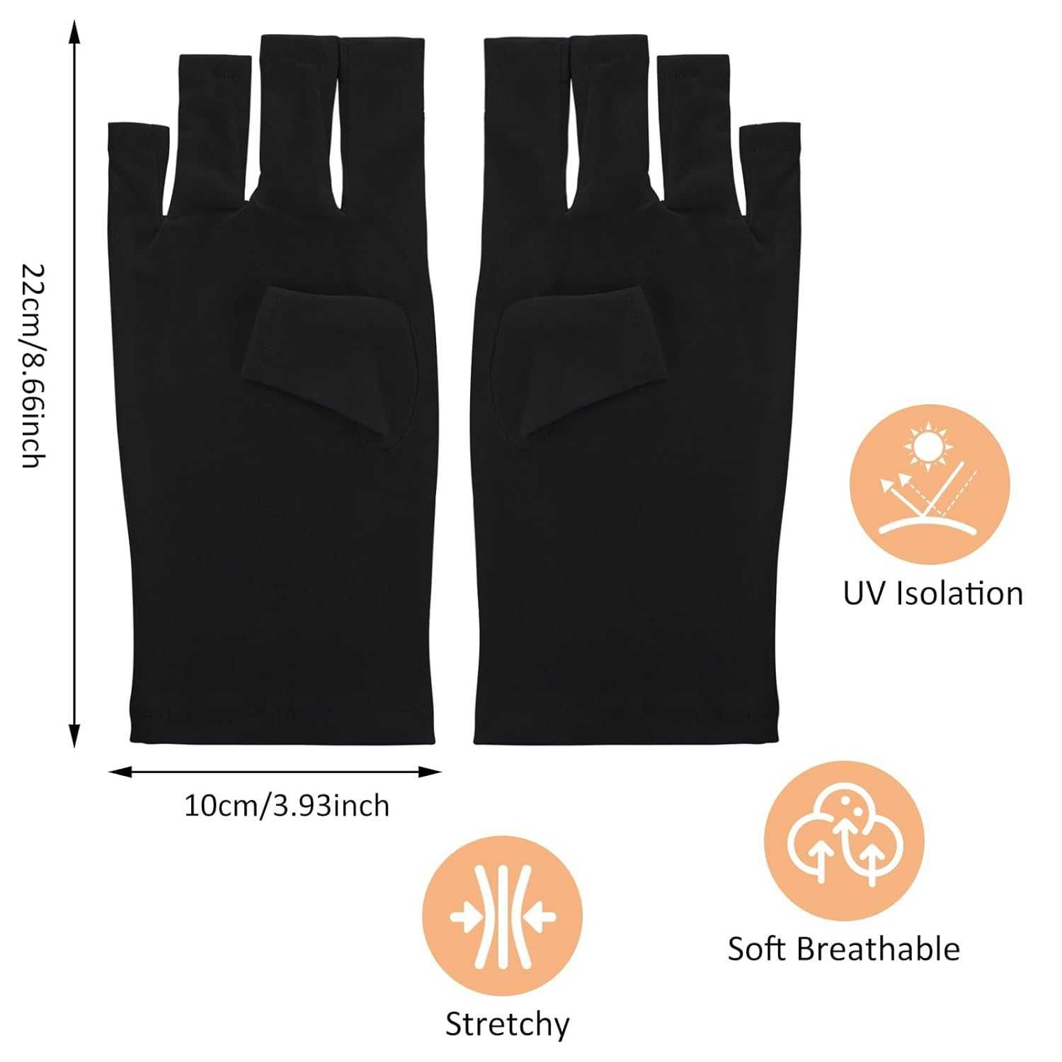 Profesjonalne rękawice chroniące przed promieniowaniem UV bez palcy