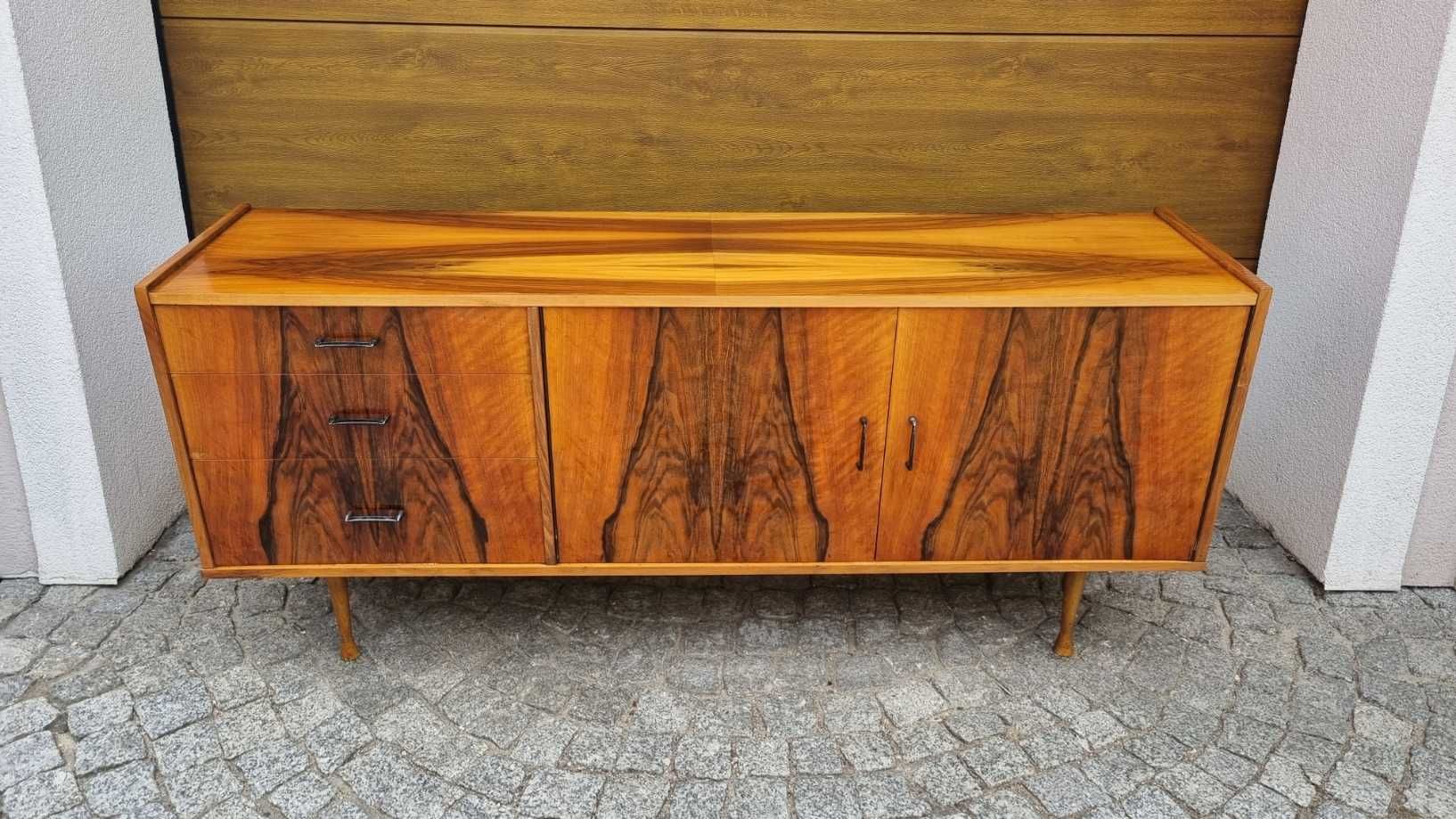Dobry Stan Mega Fornir Sideboard Długa Komoda Lata 60 Grabiński PRL