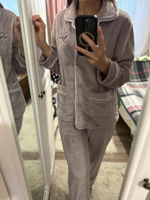 Піжама костюм плюшевий на гудзиках