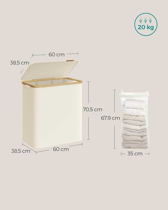 Kosz na pranie 3 przegródki 150L