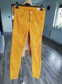 R. 36 Zara musztardowa rurki damskie spodnie jeansy