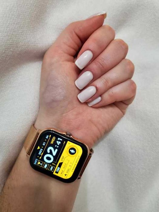 Złoty Smartwatch - 2 paski w zestawie