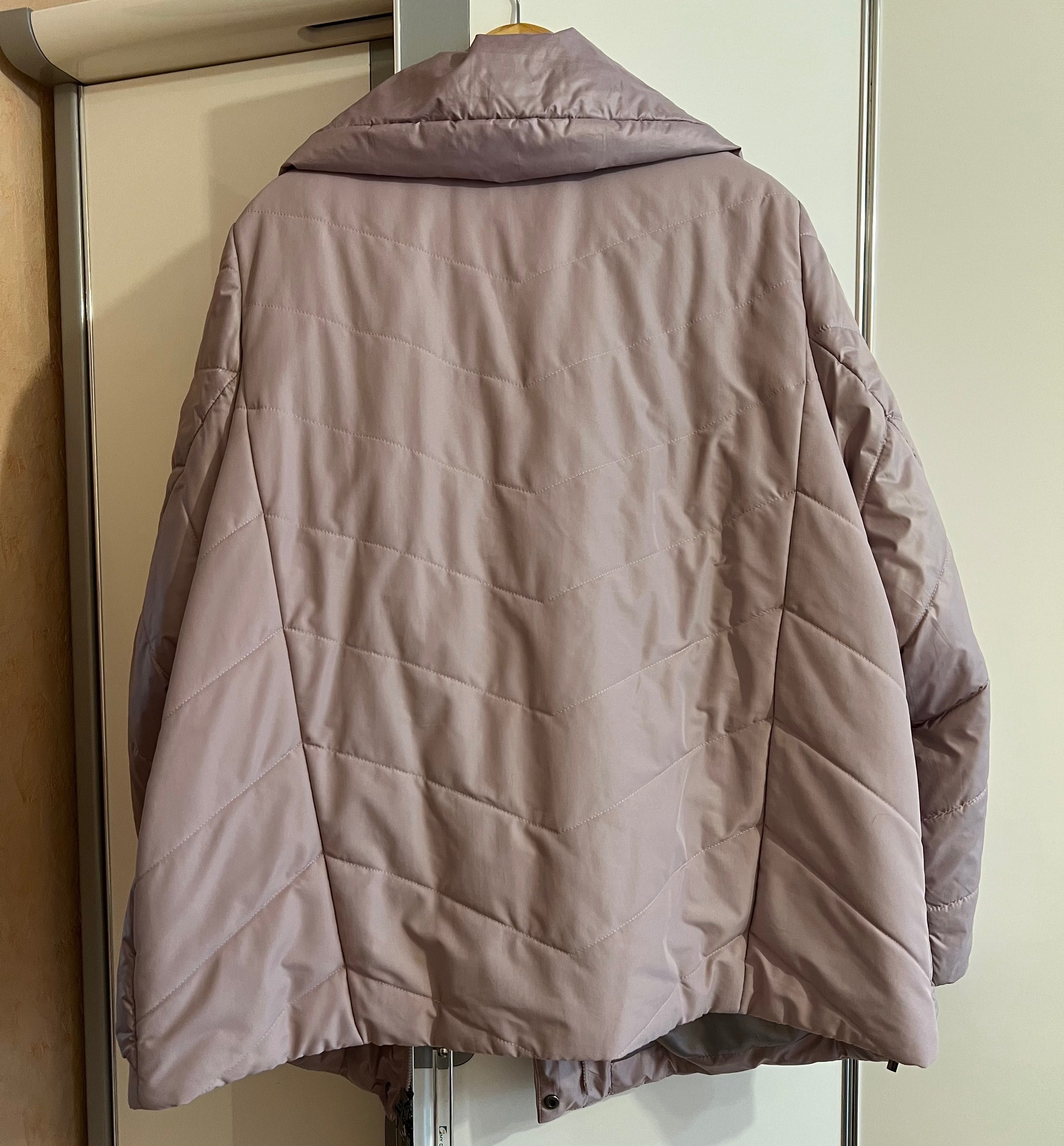 Женская демисезонная зимняя куртка пуховик большого размера батал