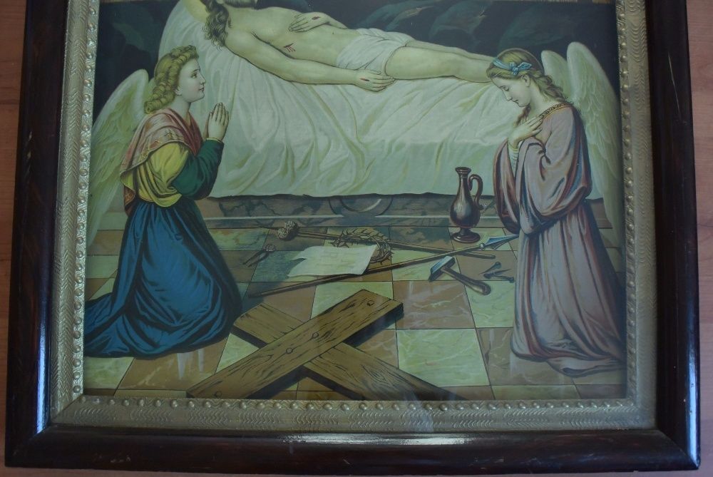 oleodruk Pan Jezus złożony w grobie