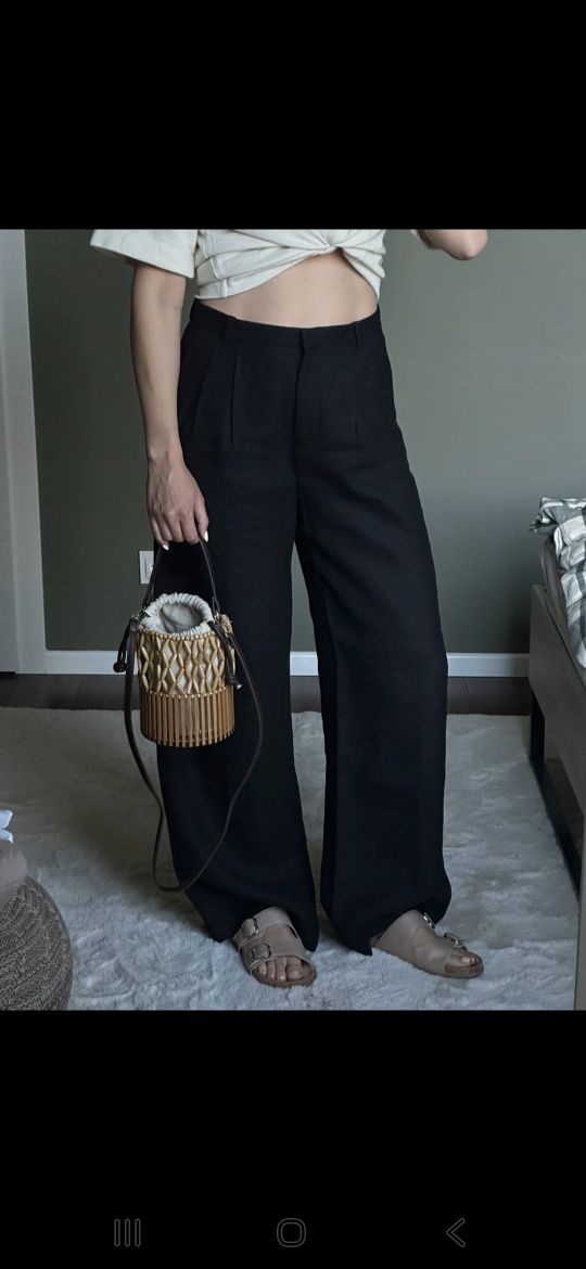 Lniane spodnie massimo dutti M