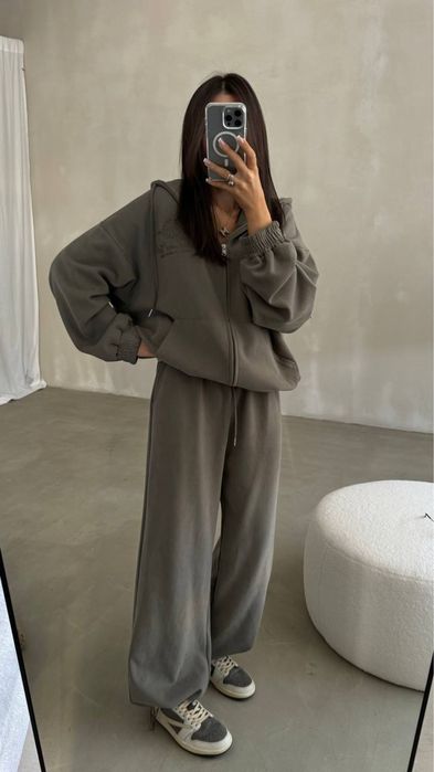 Спортивный костюм женский худи штаны топ кофта зипка zara el milas