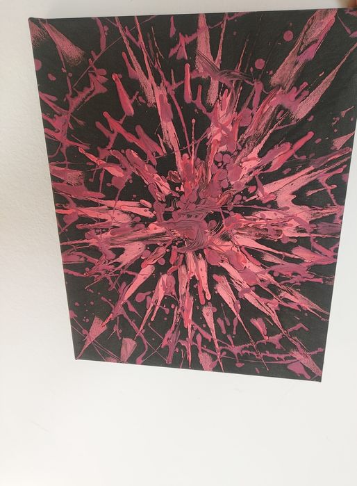 Obraz na płótnie czarno różowo  fioletowy 50x40