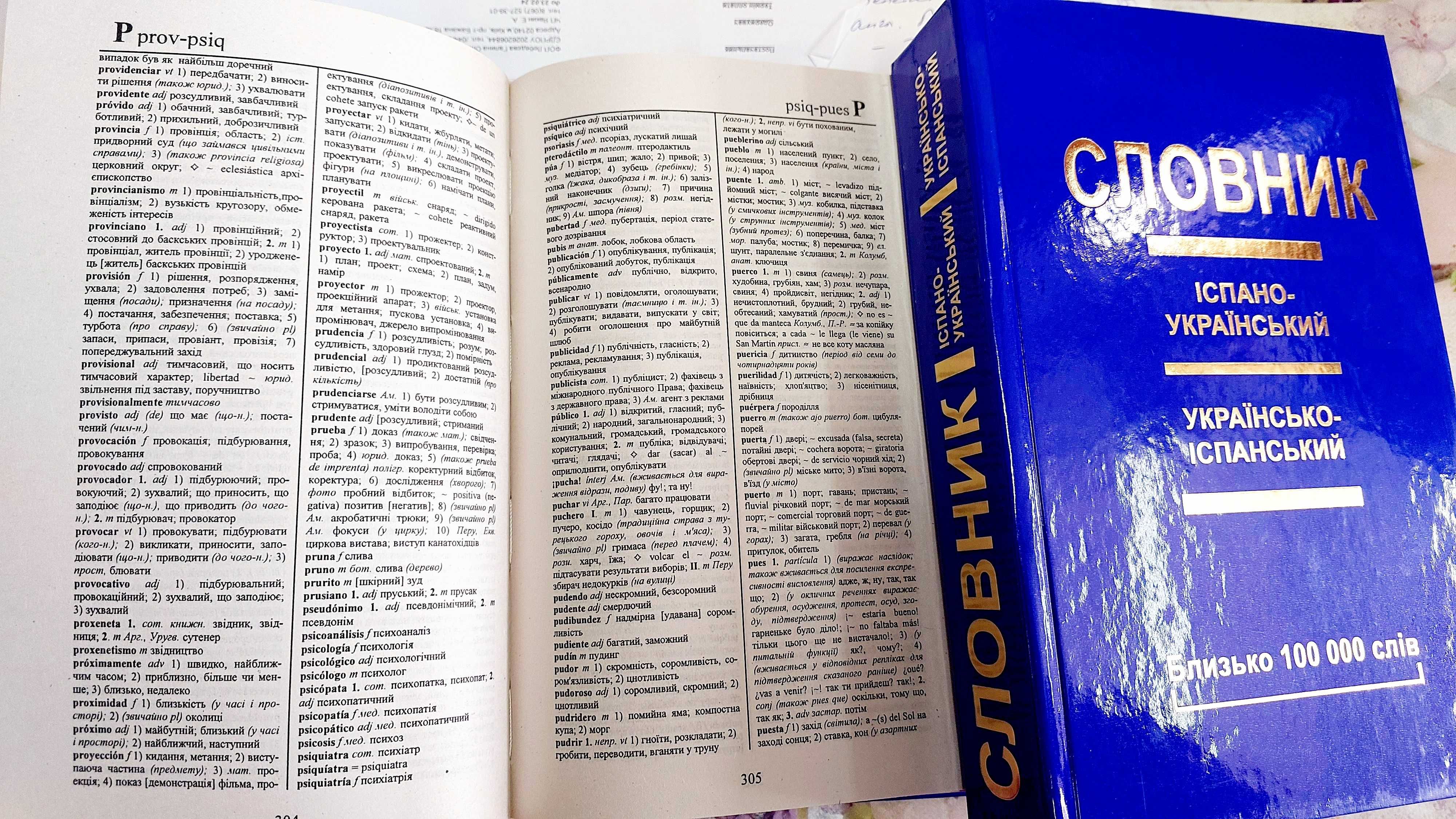 Іспансько український та українсько іспанський словник 100 тис. слів