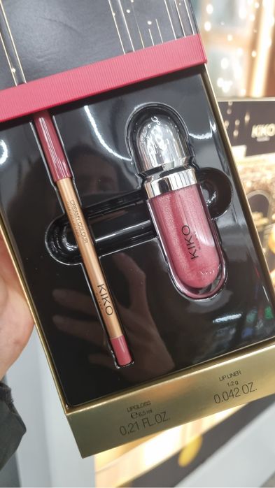 Набір подарунковий Kiko milano 3d hydra lipstik + олівець creamy