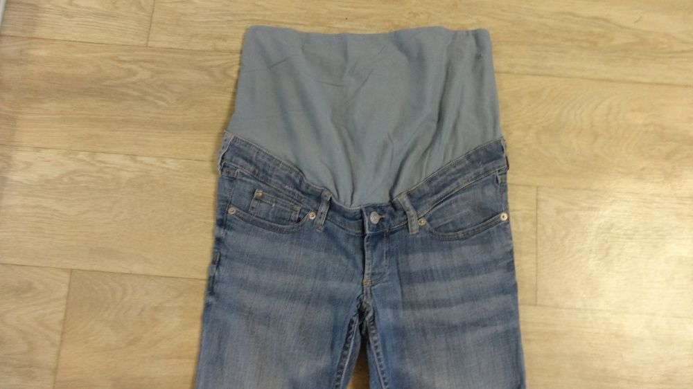 H&M голубые штаны брюки светлые джинсы для беременных 44 46 27/28 S M