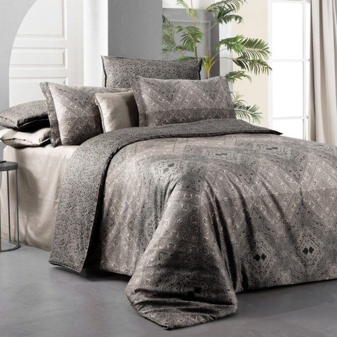 Постельное белье Sarev Brezno gri/bej  делюкссатин 300ТС евро[АКЦИЯ]