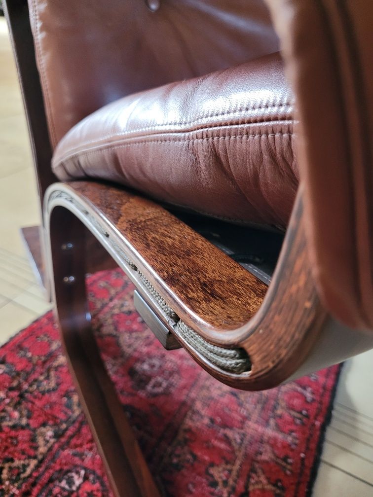 Fotel skórzany Westnofa Siesta mid century modern vintage