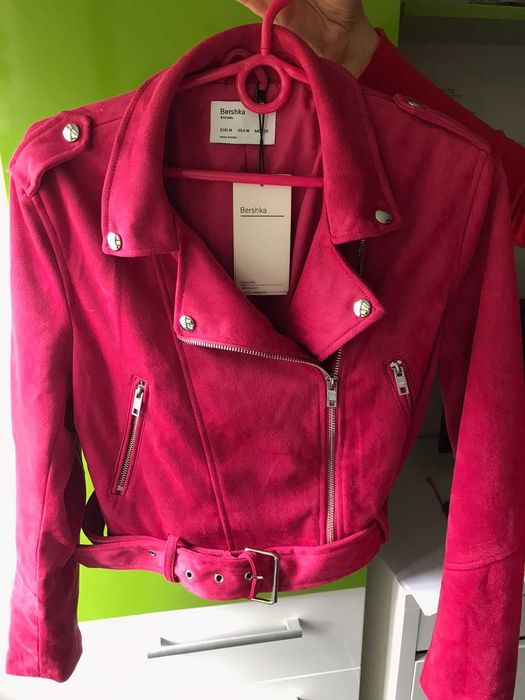 Куртка косуха Bershka рожева розмір EUR M