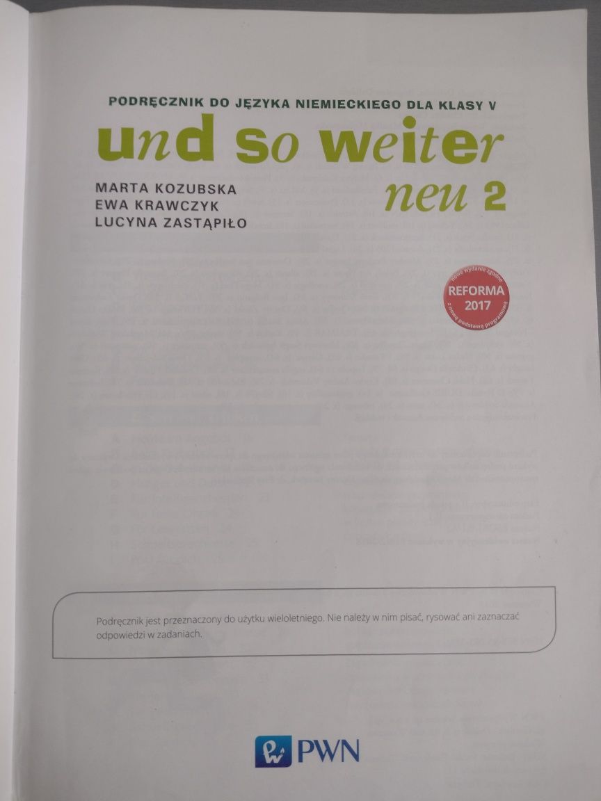 Und so weiter neu 2 podręcznik klasa V