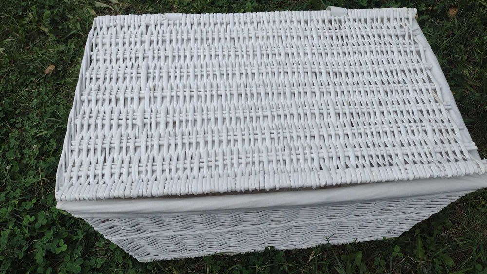 Kosz wiklinowy biały 160 l