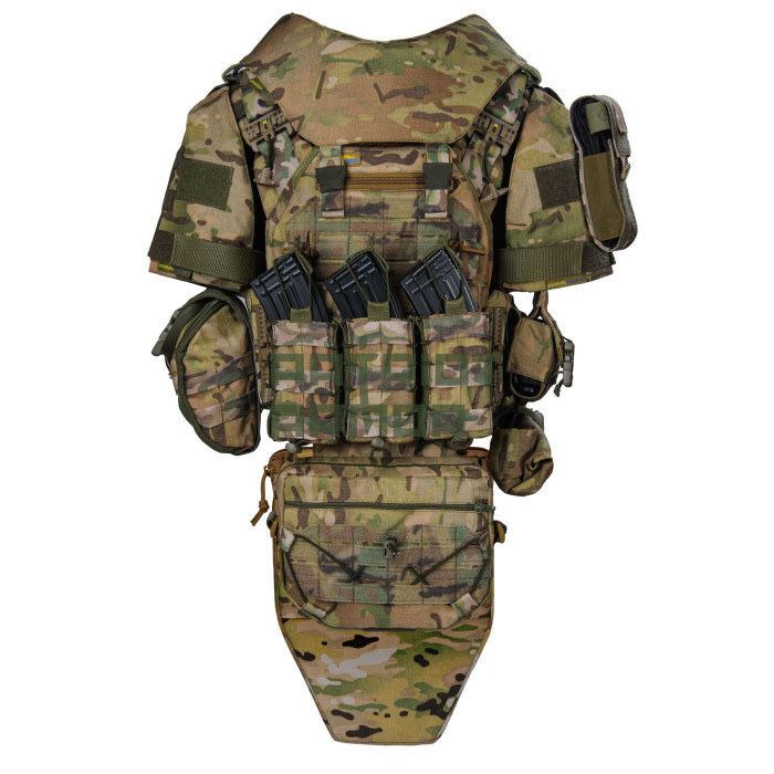 Плитоноска Warmor Gen.3 Pro Max мультикам + захист шиї, плечей, фартух