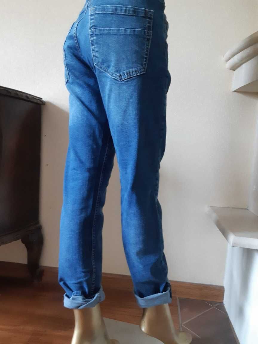 Terranova miękkie wygodne jeansy proste 100% bawełna L XL