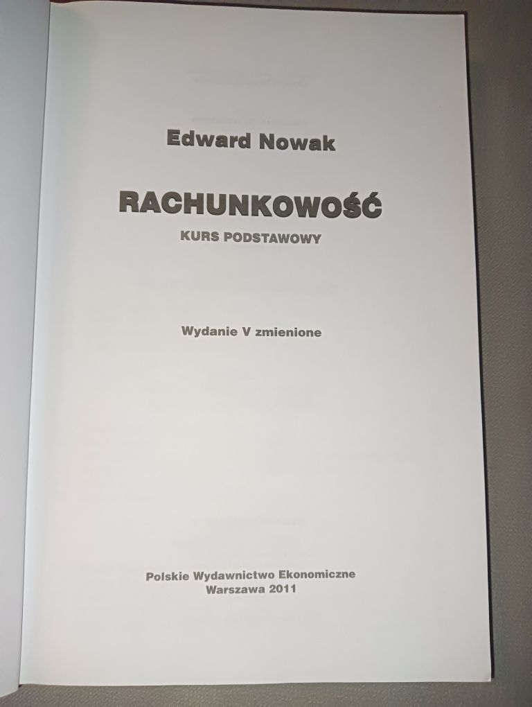 Edward Nowak Rachunkowość kurs podstawowy