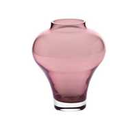 Nowy ręcznie wykon. burgundowy wazon amfora Krosno Glass 22 cm