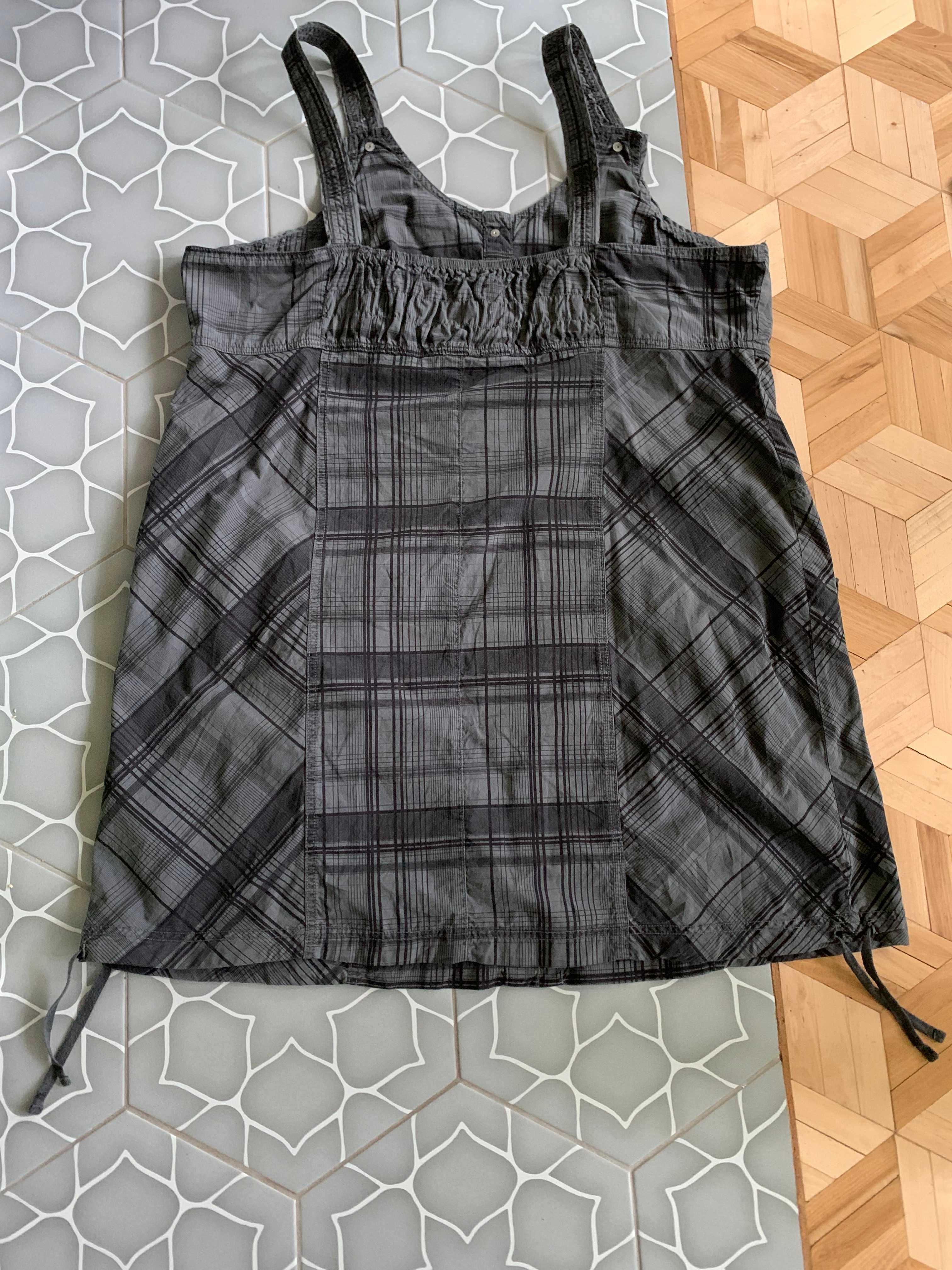 Śliczna duża sukienka princeska w szarą kratę Etam roz. 5XL 50