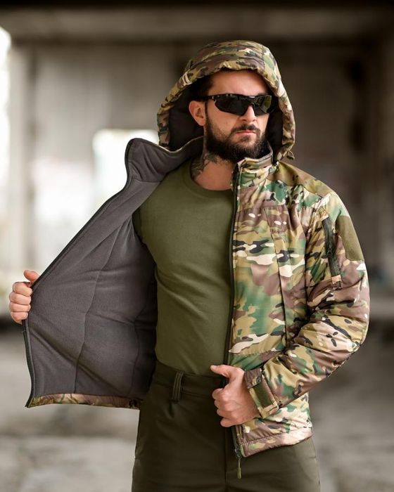 Чоловіча зимова тактична куртка 7.62 мультикам / військова куртка