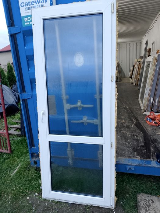 Okno balkonowe 86x218 2szt złoty dąb rozwierne