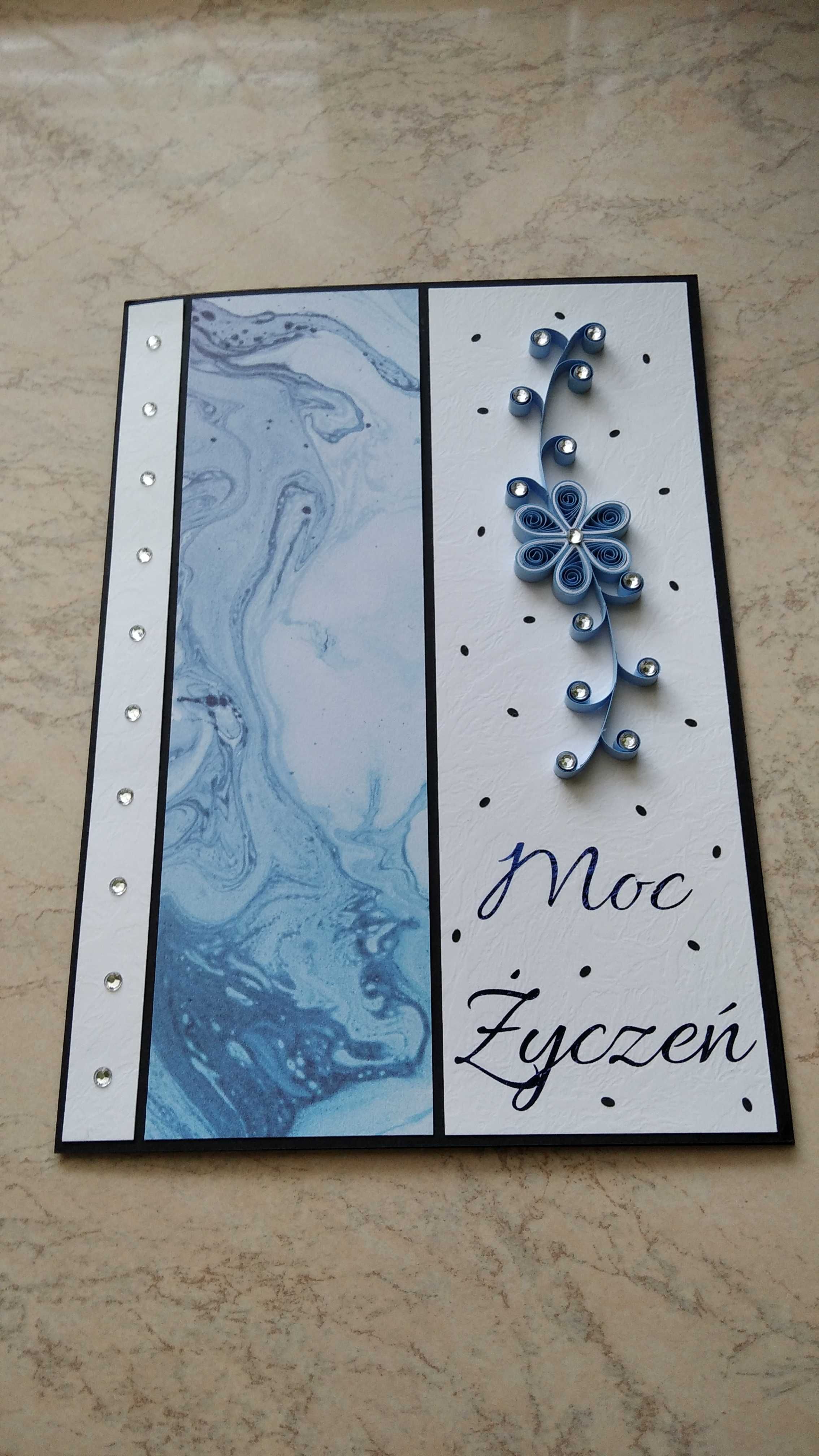 Kartka okolicznościowa, ręcznie robiona, quilling, urodziny, imieniny