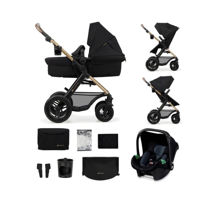 Carrinho de bebé 3 em 1 preto