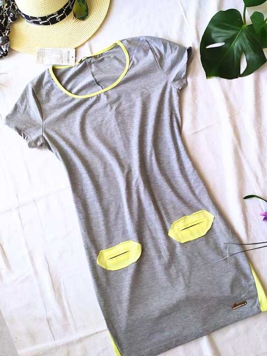 Nowa bawełna tunika sukienka mini piżama z metką Awsarre s 36