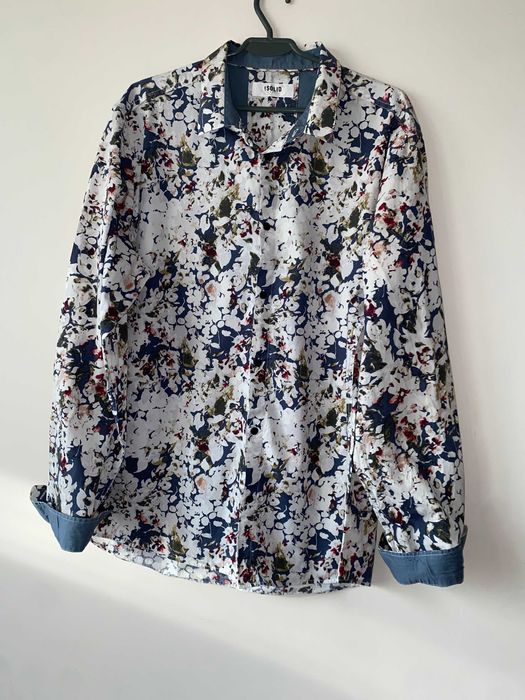 koszula SOLID *rozm XL/2XL*klatka 126*kwiaty*stylowa *
