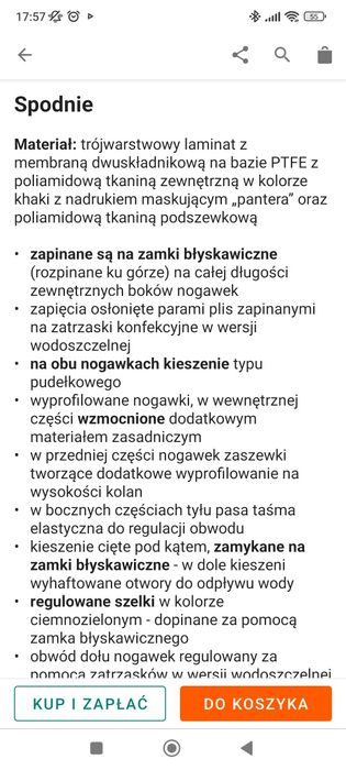 Gore tex używany stan bardzo dobry MON