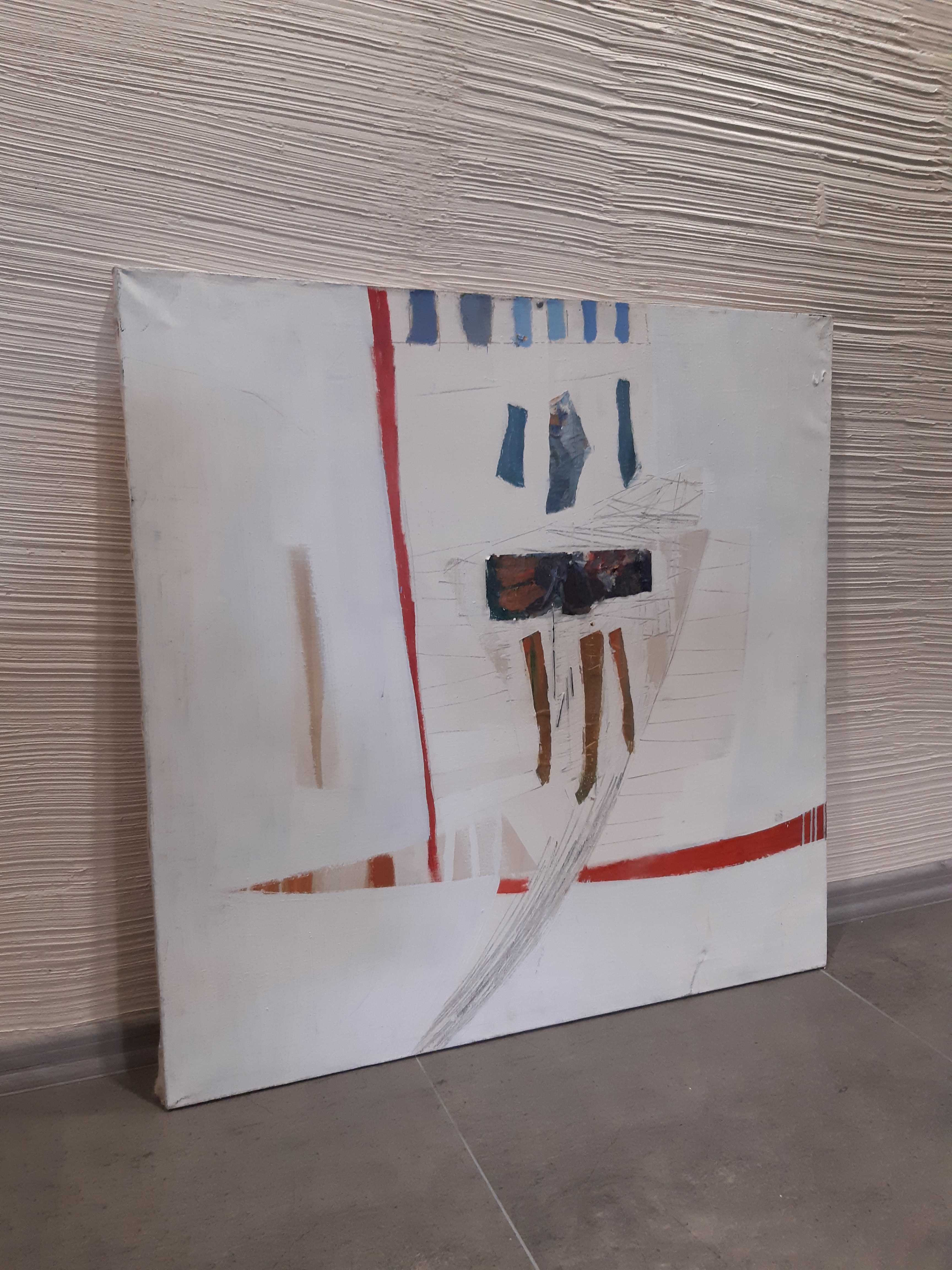 Barbara Hubert (1974- Abstracja 100x100 Technika mieszana. Okazja!