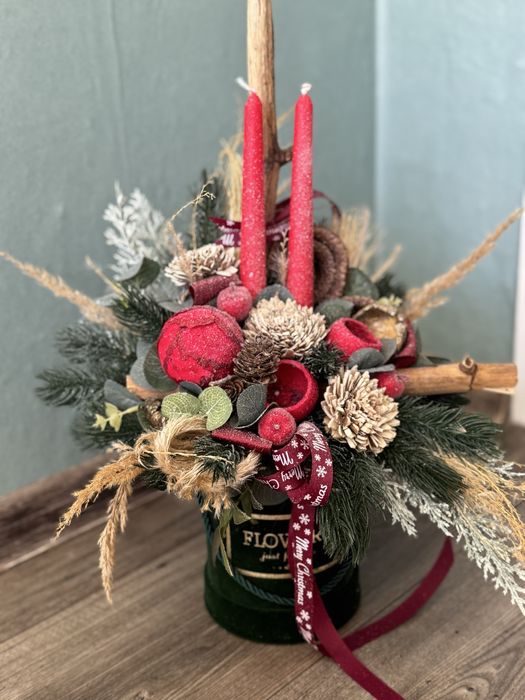 Flower box świąteczny zimowy
