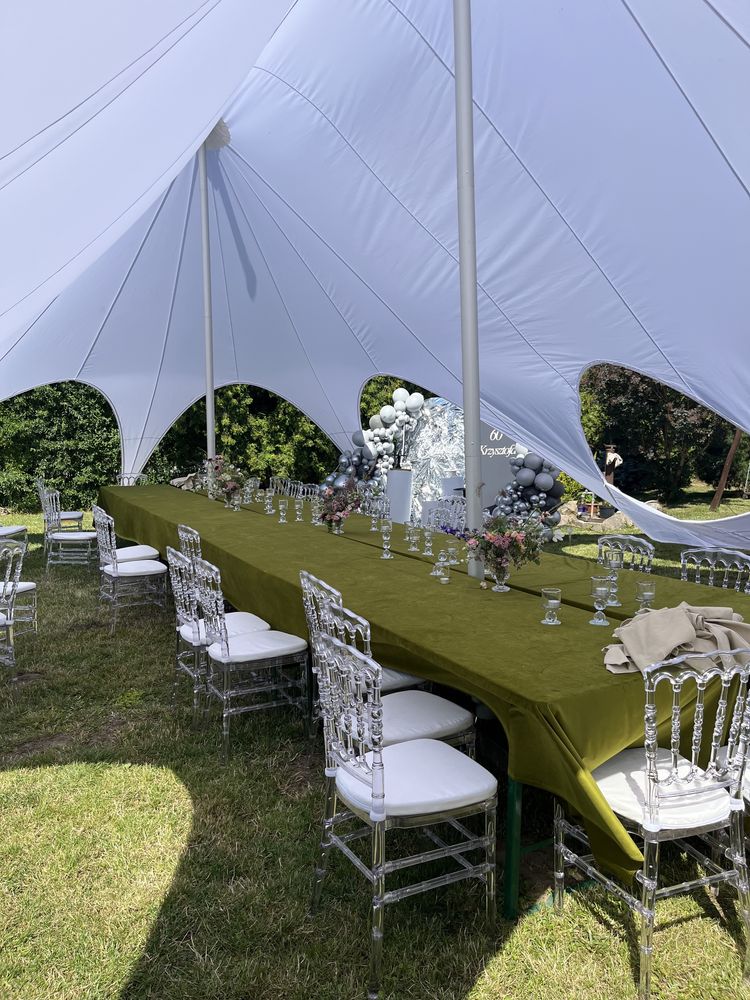 Namiot eventowy, krzesła, stoły na wynajem na imprezy okolicznościowe