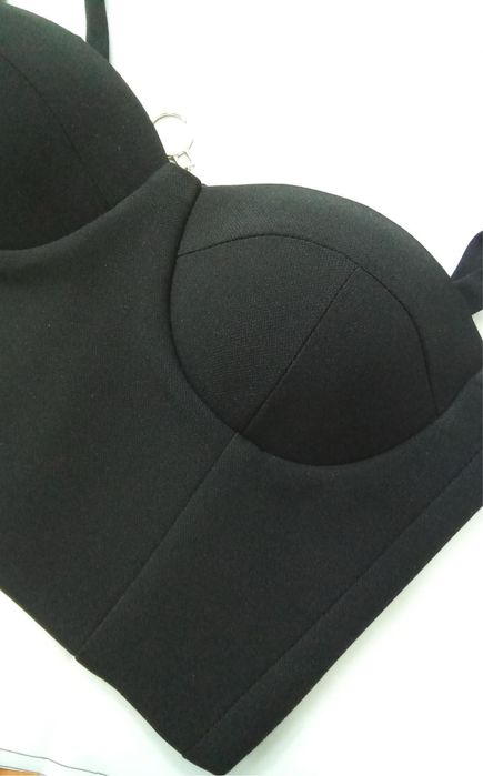 Корсет чорний з костюмної тканини
