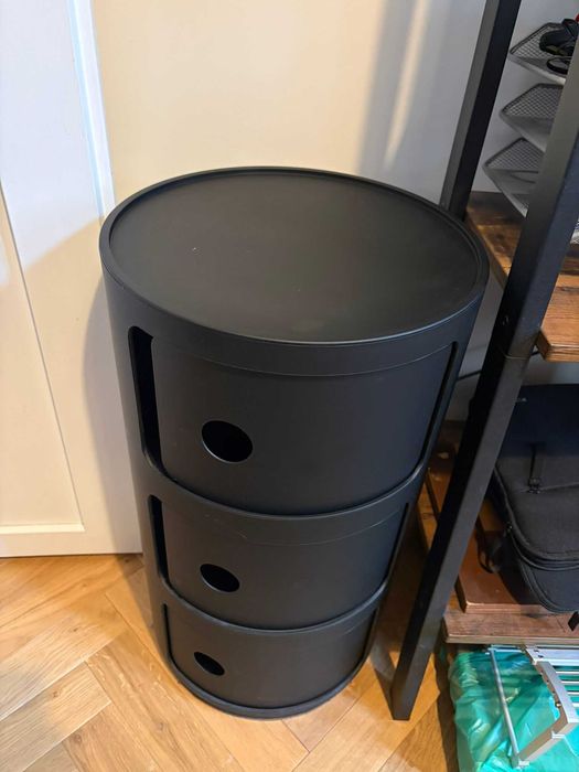 Stolik nocny / pomocniczy Kartell Componibili 3 Czarny mat
