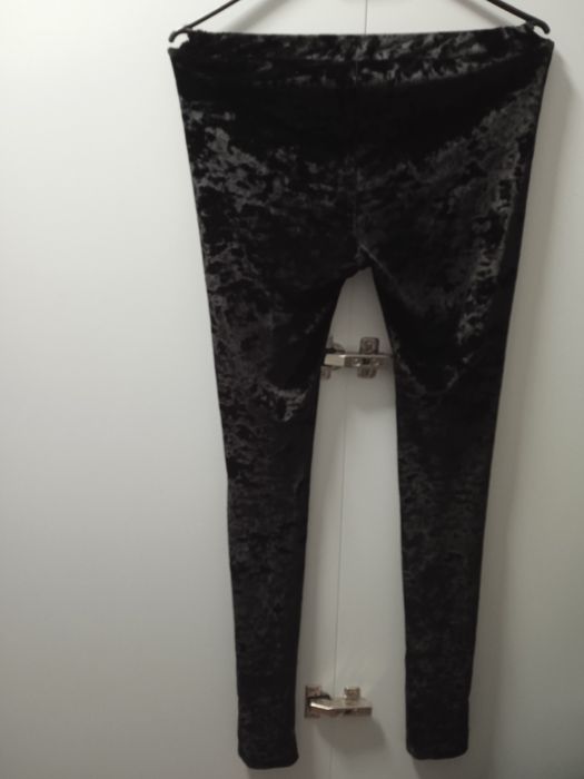 Leginsy długie czarne aksamitne 34/36