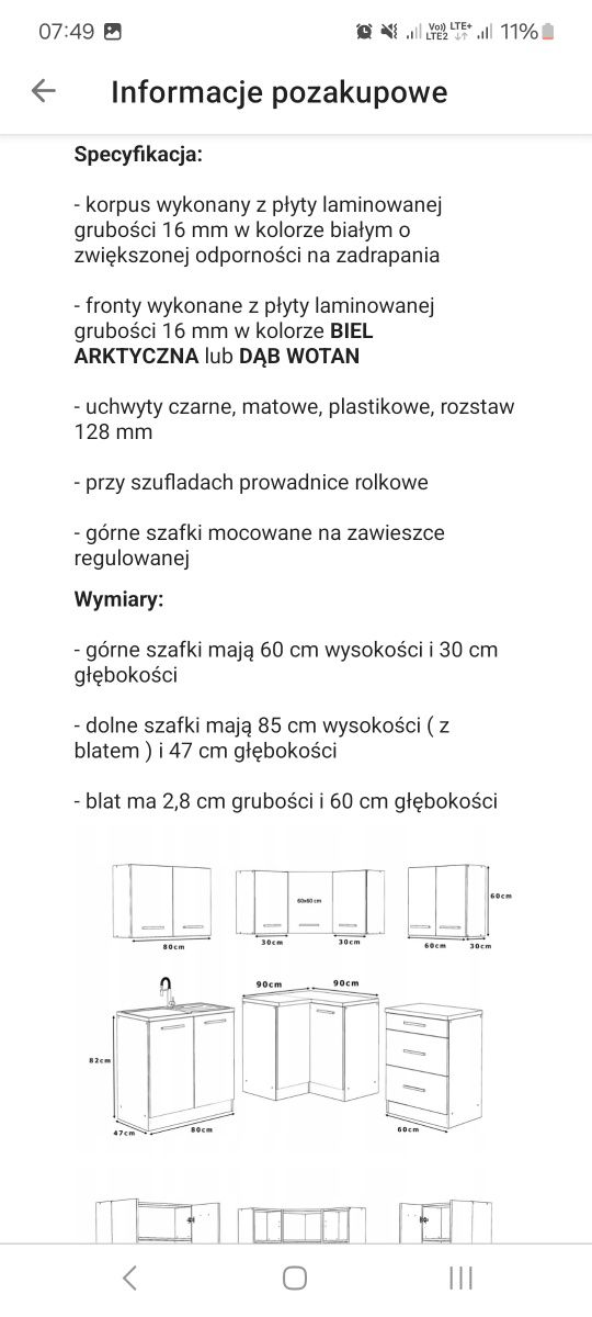 Sprzedam zestaw mebli kuchennych