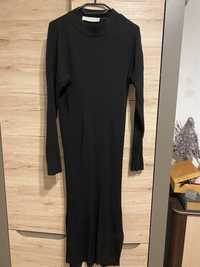 Czarna sukienka maxi długa 38 M