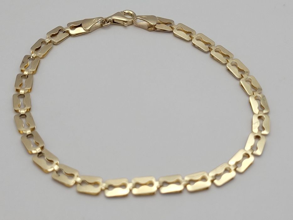 Nowa Złota bransoletka złoto próby 585, unikalny wzór ocechowana