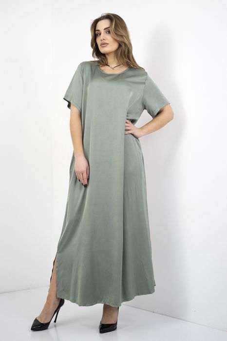 РОСКОШНОЕ! длинное натуральное платье, шёлк атлас, Италия 52-56 р.