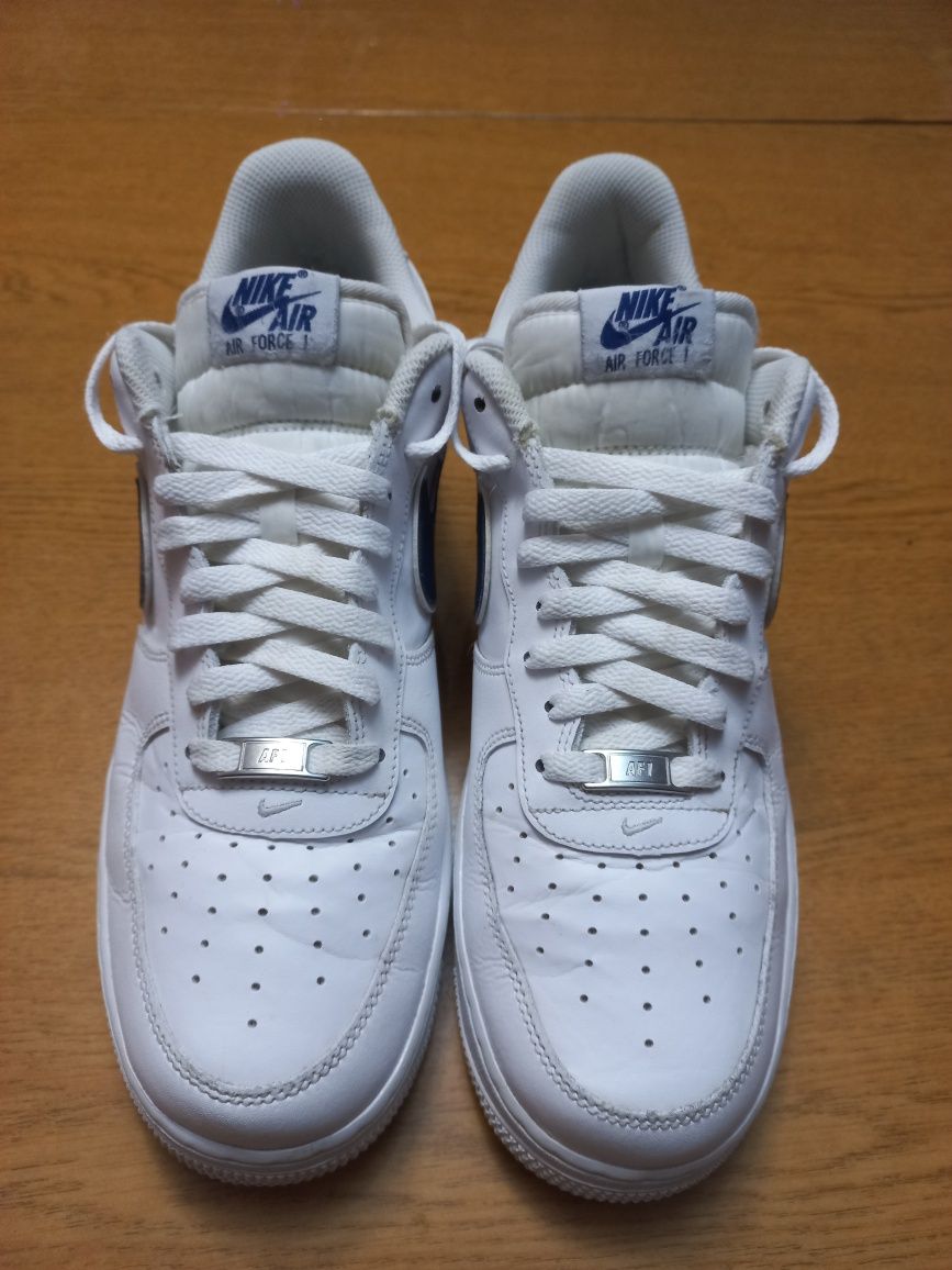 Кроссовки Nike Air Force 1 07 White Deep Royal 43,5р.сост.отл.оригинал