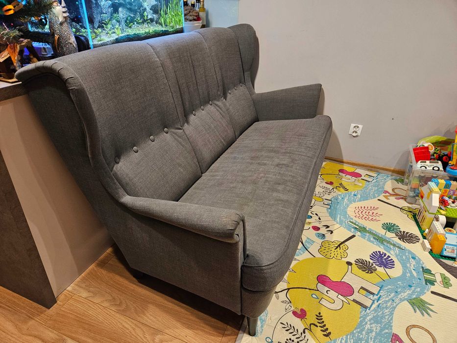 Sofa 3-osobowa IKEA STRANDMON kolor Nordvalla ciemnoszary