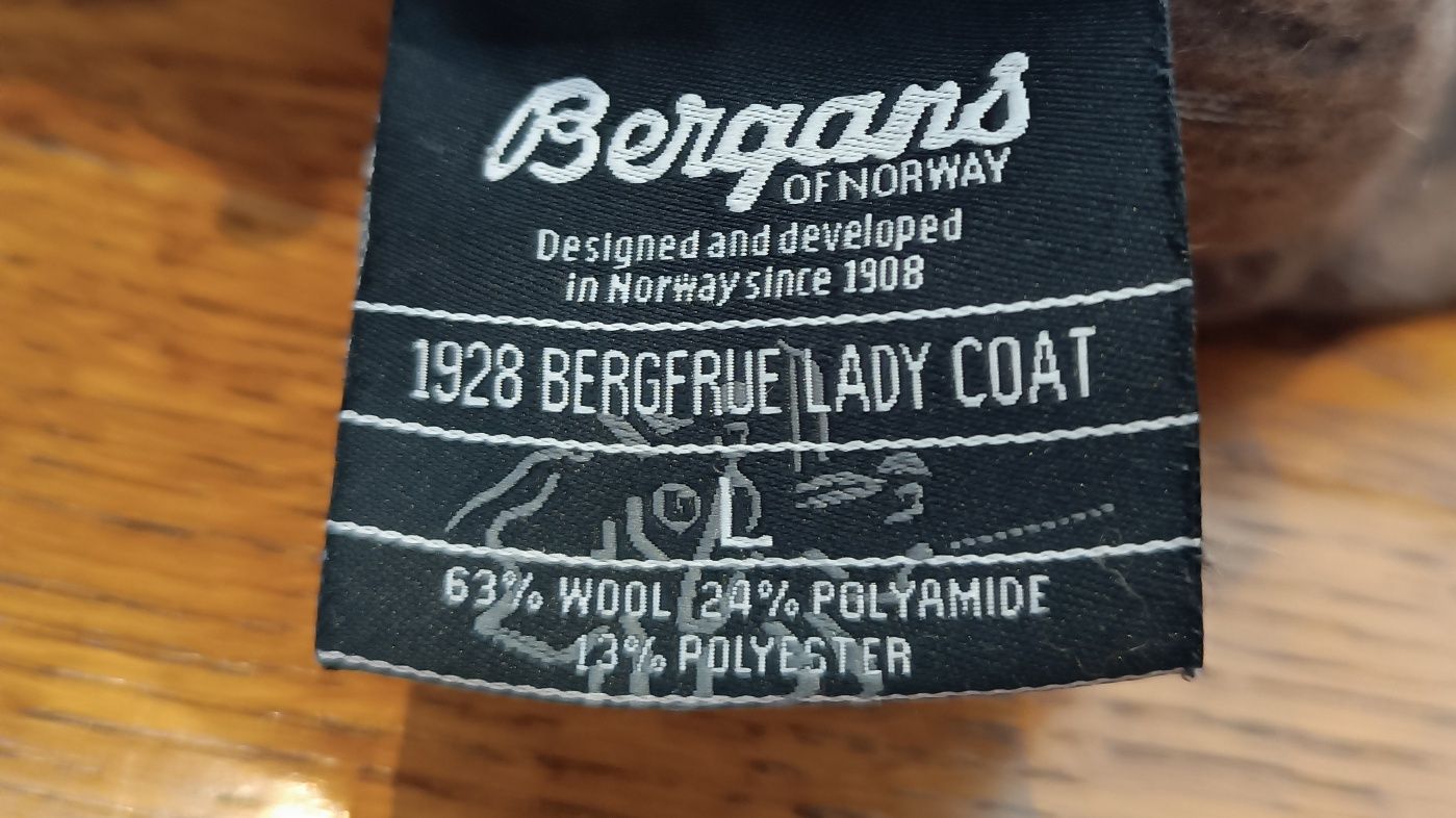 Kurtka Parka Wełniany Płaszcz Bergans Bergfrue Lady Coat Funkcjonalny