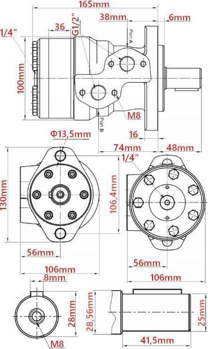 Silnik Hydrauliczny BMR SMR OMP 200 cm3 ALSG2 GR2 [0214]