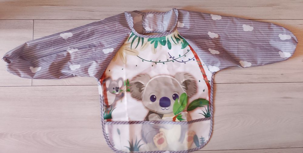 Śliniak kaftanik do jedzenia koala kieszonka